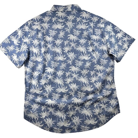 Mens Jachs NY Palm Tree Print Short Sleeve Button-Down Shirt Size L Blue Casual - Picture 14 of 16